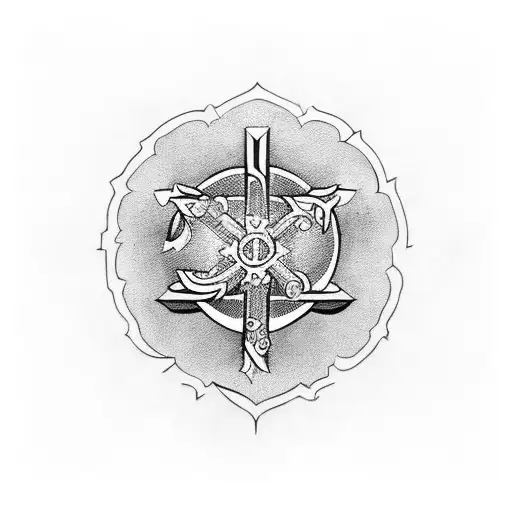 eastern orthodox Cross tattoo design idea