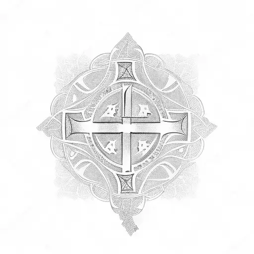 eastern orthodox Cross tattoo design idea
