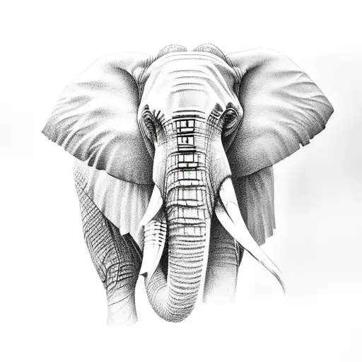 Elephant is furious tattoo design idea