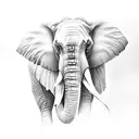 Elephant is furious tattoo design idea
