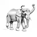 Elephant is furious tattoo design idea