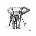 Elephant is furious tattoo design idea