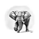 Elephant is furious tattoo design idea
