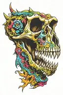 Dinosaur skull tattoo design idea