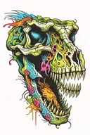 Dinosaur skull tattoo design idea