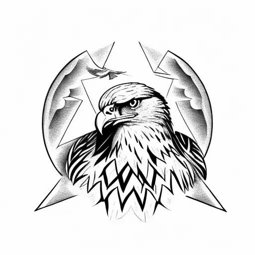 eagle with dove tattoo design idea