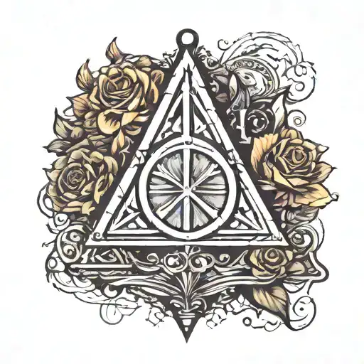 Deathly hallows tattoo from harry potter tattoo design idea