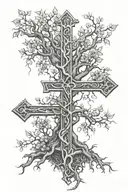poison tree and cross tattoo design idea