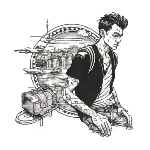 A lonely man with a passion to travel tattoo tattoo design idea