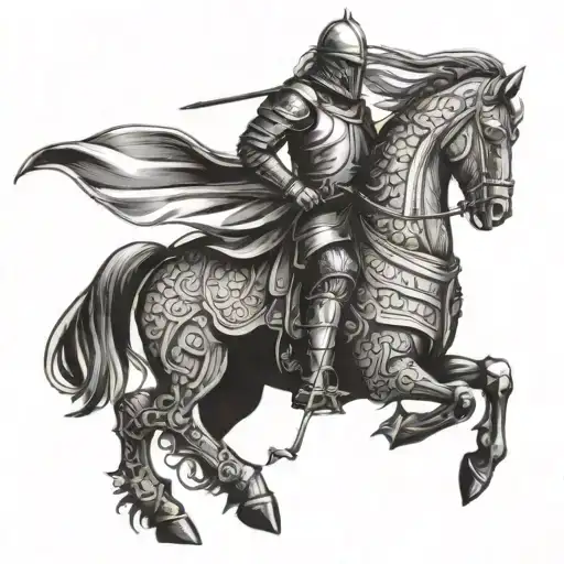 knight DND fantasy tattoo design idea