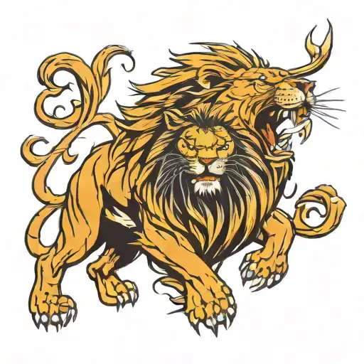 lion roaring lion tattoo design idea