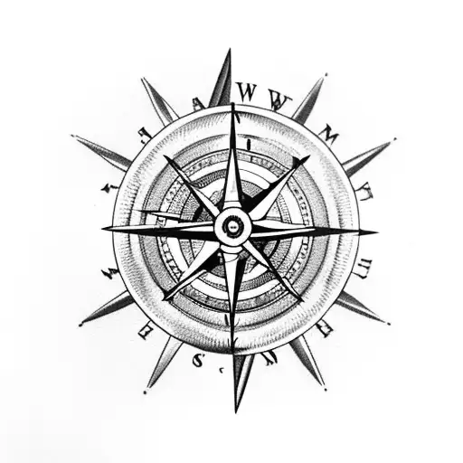 A harpoon piercing through a compass, symbolizing the client's passion for both hunting and navigation tattoo design idea