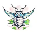  cute little grasshopper tattoo design idea
