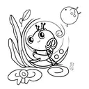  cute little grasshopper tattoo design idea