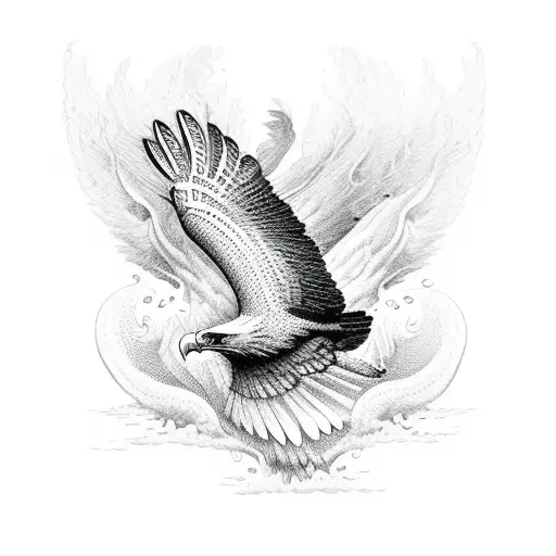 Premium Photo | Soaring Majesty Tattoo Design of Watercolor Eagle on Flat  White Background