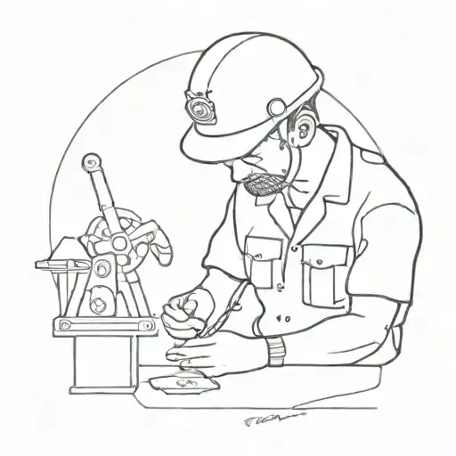marine engineer working tattoo design idea