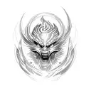 Create a sketch-style tattoo of Prometheus stealing fire from the gods, with flames intertwining with architectural elements. tattoo design idea