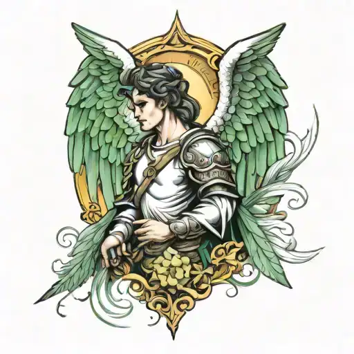 archangel raphael tattoo design idea