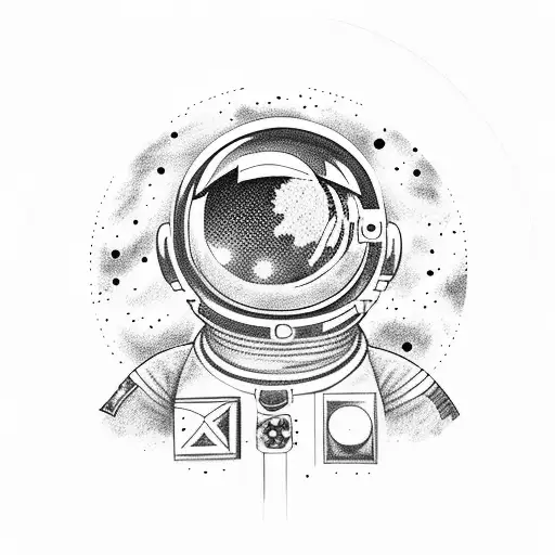 ein Astronaut sitzt auf dem Mond und raucht eine Zigarette  tattoo design idea