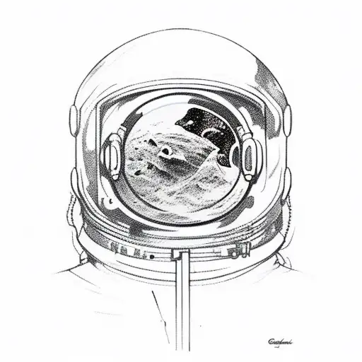 Astronaut schwebt durch das Universum und ist am Rauchen  tattoo design idea