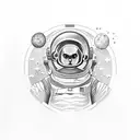 Astronaut Mond  tattoo design idea