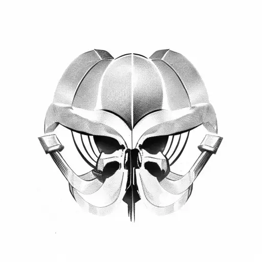 half spartan skull with helmet half is soldier tattoo design idea