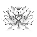 lotus flower on fire tattoo design idea