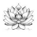 lotus flower on fire tattoo design idea