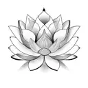 lotus flower on fire tattoo design idea