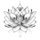 lotus flower on fire tattoo design idea