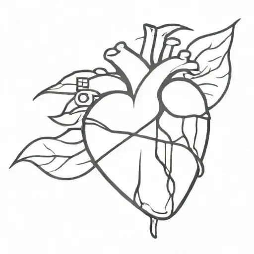 broken heart with bandage  tattoo design idea