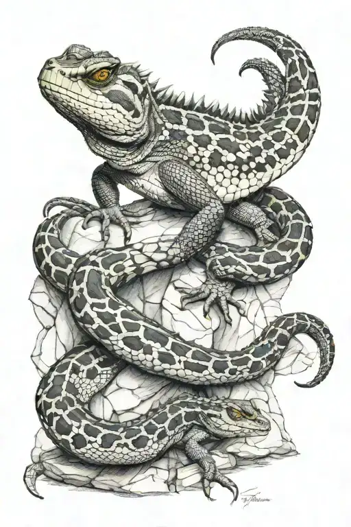 reptiles tattoo design idea