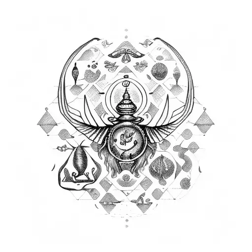 tattoo with the zodiac signs Scorpio, Cancer and Virgo tattoo design idea