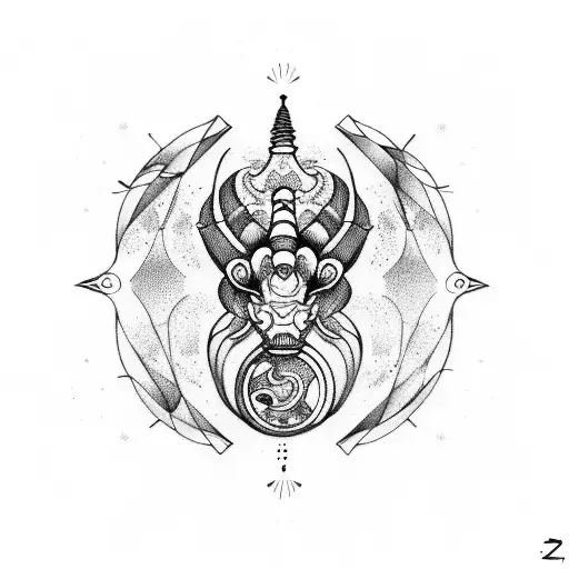 tattoo with the zodiac signs Scorpio, Cancer and Virgo tattoo design idea