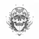 skull in the clouds tattoo design idea