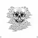 skull in the clouds tattoo design idea