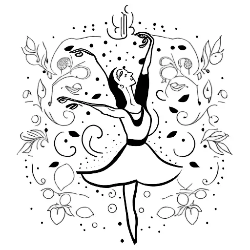 ballerina with the name Abi in it tattoo design idea