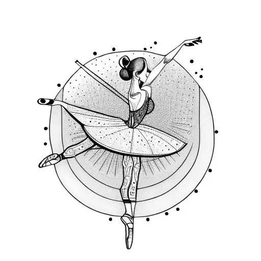 ballerina with the name Abi in it tattoo design idea