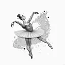 ballerina with the name Abi in it tattoo design idea