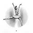 ballerina with the name Abi in it tattoo design idea