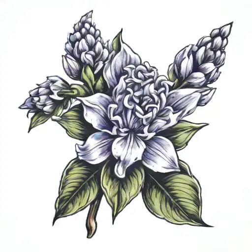 hyacinth flower  tattoo design idea