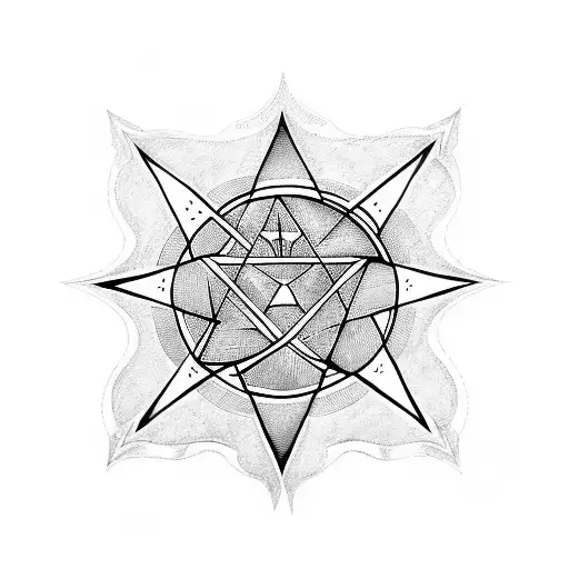 spade pentagram tattoo design idea
