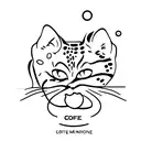 A coffee bean morphing into a cat silhouette tattoo design idea