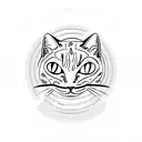 A coffee bean morphing into a cat silhouette tattoo design idea