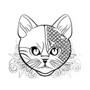 A coffee bean morphing into a cat silhouette tattoo design idea