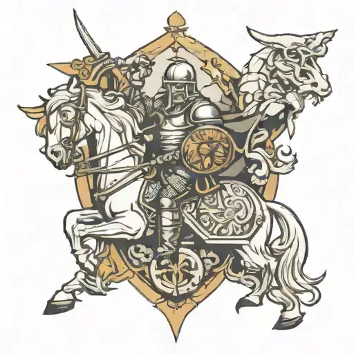 middle ages war tattoo design idea