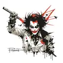 prince, joker, bats tattoo design idea