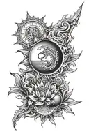 sublime sun melting on one side tattoo design idea