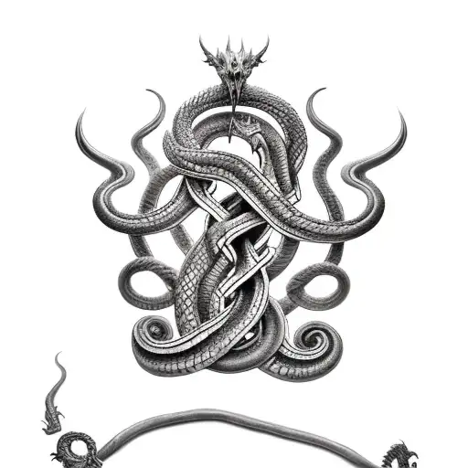 Ouroboros dragon illustration Ouroboros Dragon Symbol Jörmungandr Snake  Snake tattoo monochrome tattoo png  PNGEgg