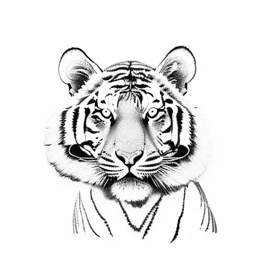 A Tiger with Toronto skyline in the background tattoo design idea